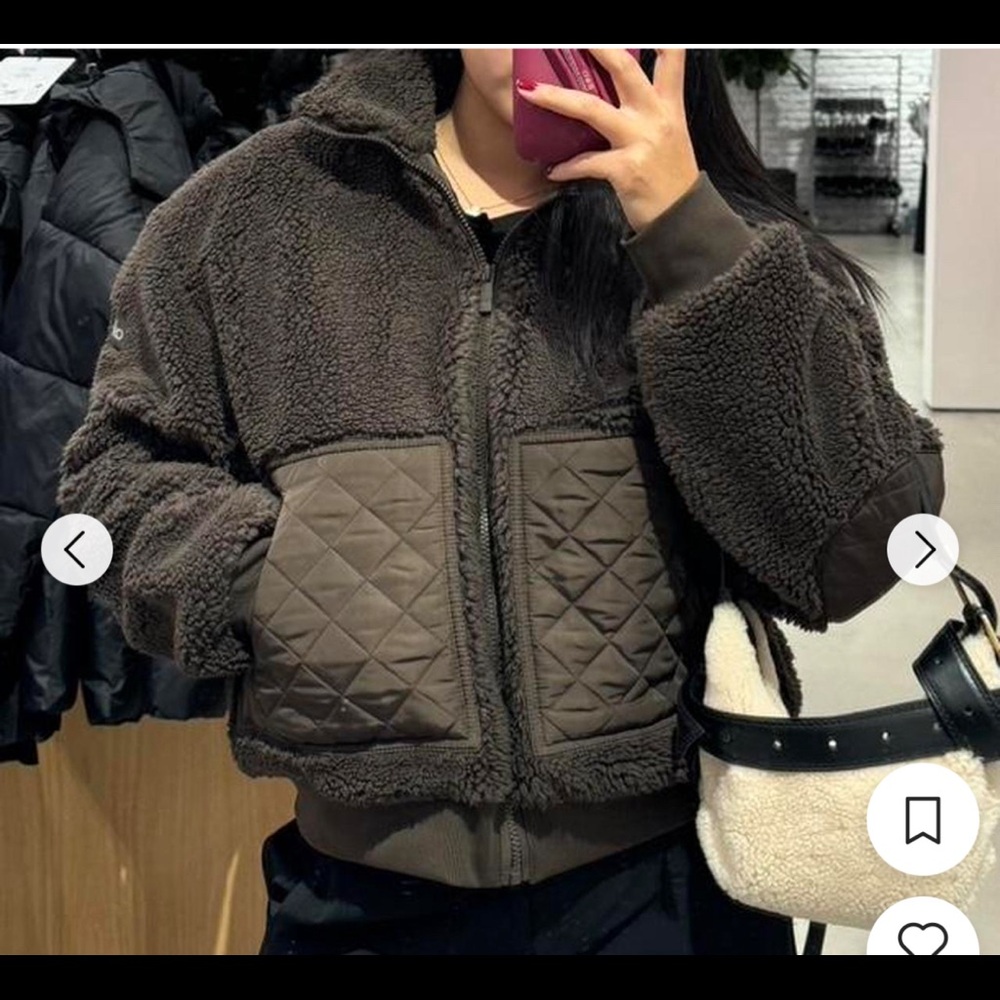 Brown bomber Alo Sherpa jacket size small